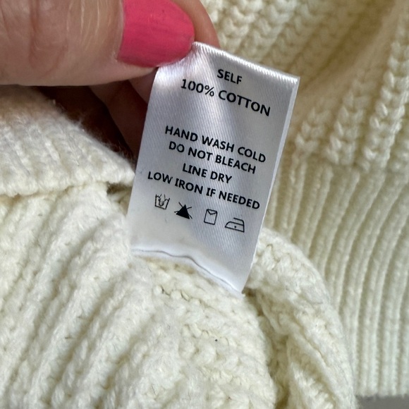 Tullabee Cream Knit Mom Sweater Pink Braided Hearts Valentine’s Day Medium - Picture 10 of 13